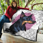 Dobermann Portrait Print Quilt