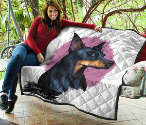 Dobermann Portrait Print Quilt