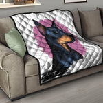 Dobermann Portrait Print Quilt