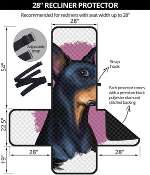 Dobermann Portrait Print Recliner Protector