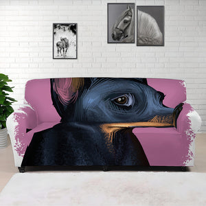 Dobermann Portrait Print Sofa Cover