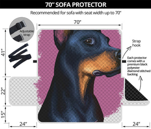 Dobermann Portrait Print Sofa Protector