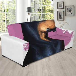 Dobermann Portrait Print Sofa Slipcover