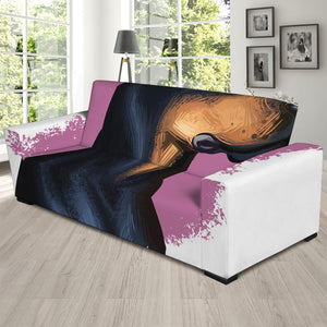 Dobermann Portrait Print Sofa Slipcover