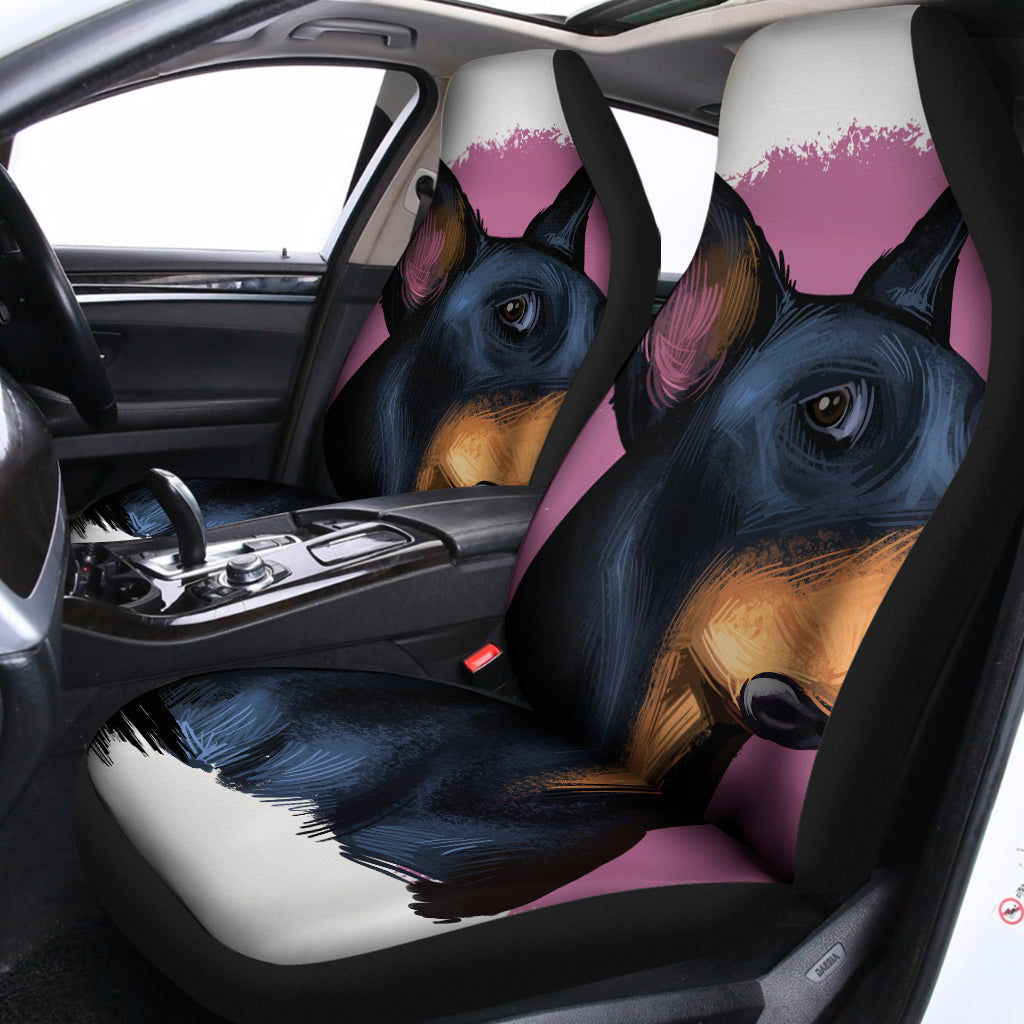 Dobermann Portrait Print Universal Fit Car Seat Covers