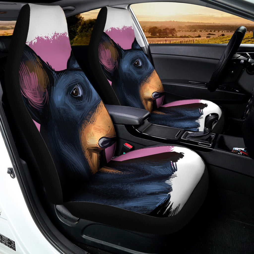 Dobermann Portrait Print Universal Fit Car Seat Covers