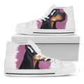 Dobermann Portrait Print White High Top Sneakers