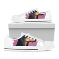Dobermann Portrait Print White Low Top Sneakers