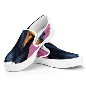 Dobermann Portrait Print White Slip On Shoes