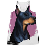 Dobermann Portrait Print Women's Racerback Tank Top