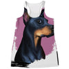 Dobermann Portrait Print Women's Racerback Tank Top