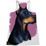 Dobermann Portrait Print Women's Racerback Tank Top