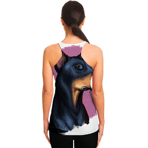 Dobermann Portrait Print Women's Racerback Tank Top