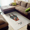 Dobermann With Glasses Print Area Rug