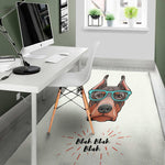 Dobermann With Glasses Print Area Rug