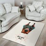 Dobermann With Glasses Print Area Rug