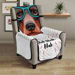 Dobermann With Glasses Print Armchair Protector