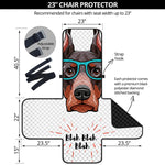 Dobermann With Glasses Print Armchair Protector