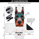 Dobermann With Glasses Print Armchair Protector