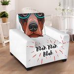 Dobermann With Glasses Print Armchair Slipcover