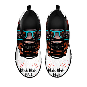 Dobermann With Glasses Print Black Sneakers