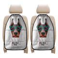 Dobermann With Glasses Print Car Seat Organizers