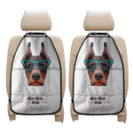 Dobermann With Glasses Print Car Seat Organizers