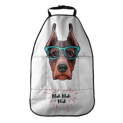 Dobermann With Glasses Print Car Seat Organizers