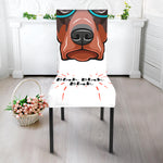 Dobermann With Glasses Print Dining Chair Slipcover