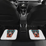 Dobermann With Glasses Print Front and Back Car Floor Mats