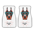 Dobermann With Glasses Print Front Car Floor Mats