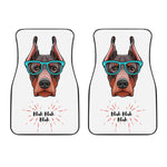 Dobermann With Glasses Print Front Car Floor Mats