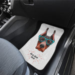 Dobermann With Glasses Print Front Car Floor Mats