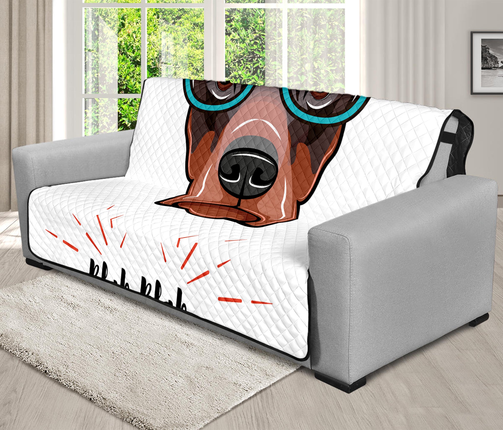 Dobermann With Glasses Print Futon Protector