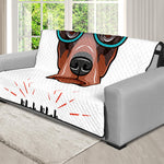 Dobermann With Glasses Print Futon Protector