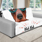 Dobermann With Glasses Print Futon Protector