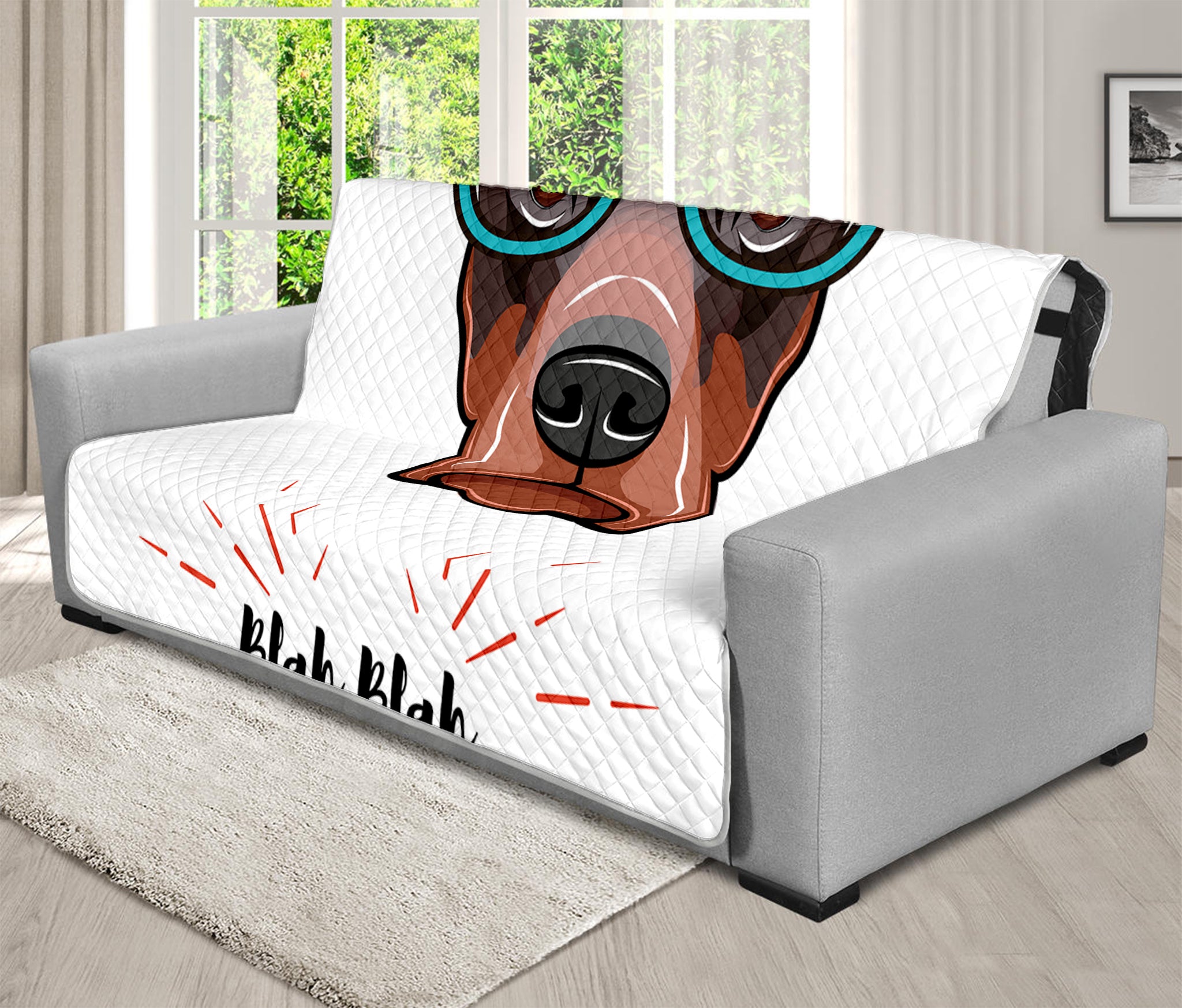 Dobermann With Glasses Print Futon Protector