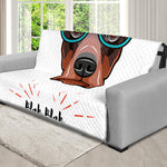 Dobermann With Glasses Print Futon Protector