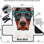 Dobermann With Glasses Print Half Sofa Protector