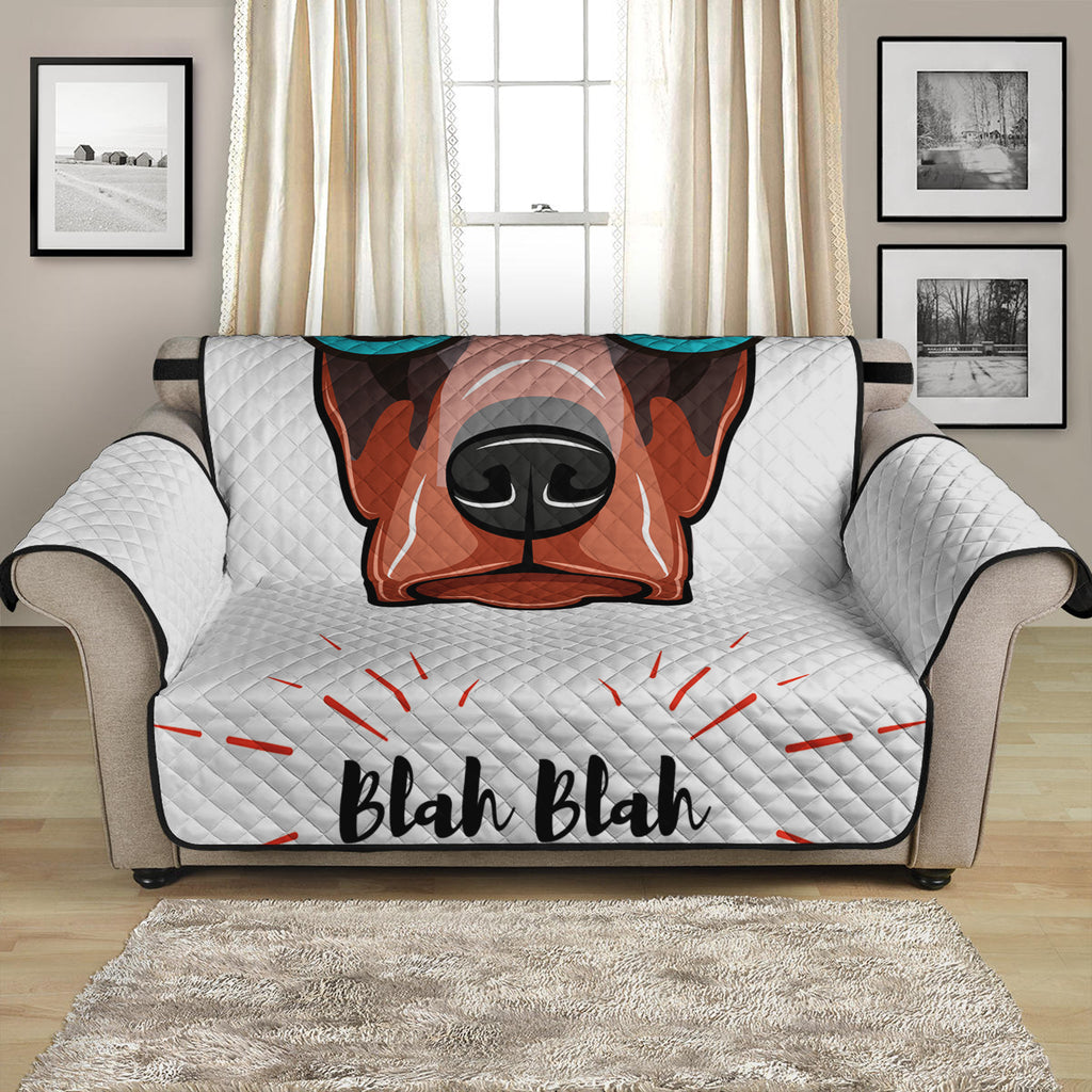 Dobermann With Glasses Print Loveseat Protector