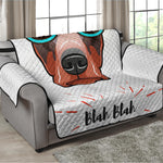 Dobermann With Glasses Print Loveseat Protector