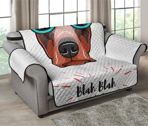 Dobermann With Glasses Print Loveseat Protector