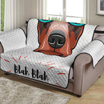 Dobermann With Glasses Print Loveseat Protector