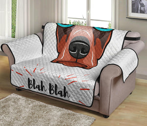 Dobermann With Glasses Print Loveseat Protector