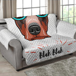 Dobermann With Glasses Print Loveseat Protector