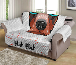 Dobermann With Glasses Print Loveseat Protector