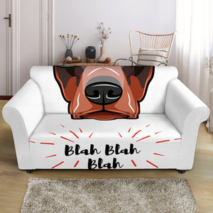 Dobermann With Glasses Print Loveseat Slipcover