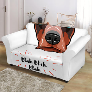 Dobermann With Glasses Print Loveseat Slipcover