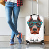 Dobermann With Glasses Print Luggage Cover