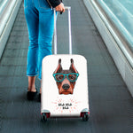 Dobermann With Glasses Print Luggage Cover